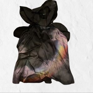 Rainbow Black Sleeveless High Neck Top Blouse